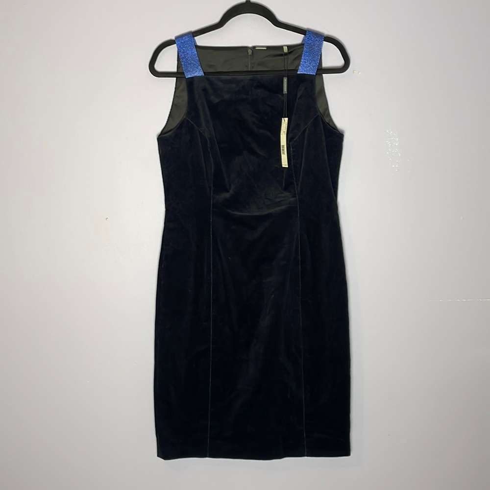 NWT Elie Tahari Evra Corduroy Sleeveless Seath Dress Navy